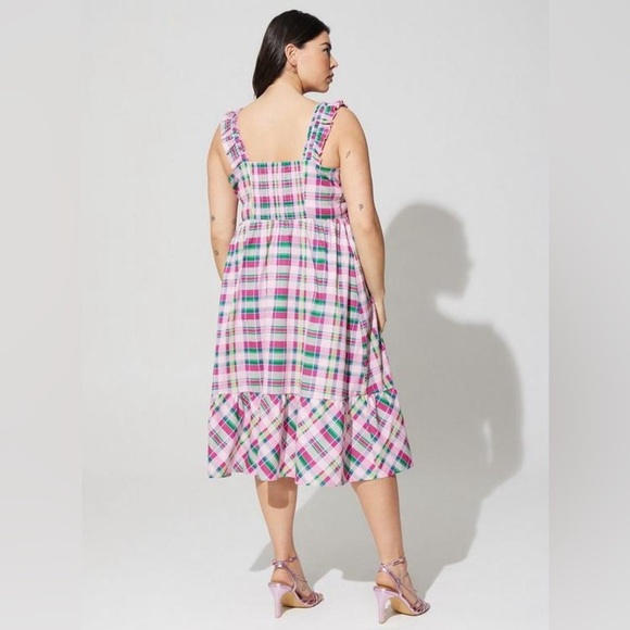 Torrid Mini Poplin Tiered Ruffle Strap Dress Size 1x - Picture 3 of 13